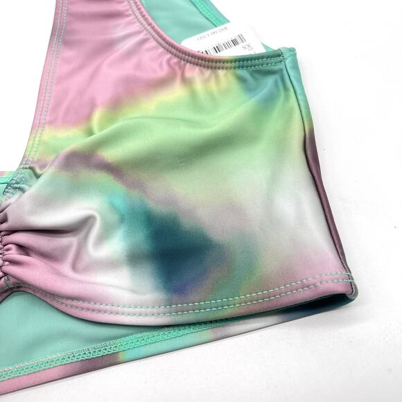 MONTCE Kim Variation Surf Top Womens XS Silk Dye Bikini Green Pink Blue NEW - Picture 10 of 14
